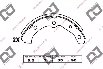 Комлект тормозных накладок DJ PARTS BS1076